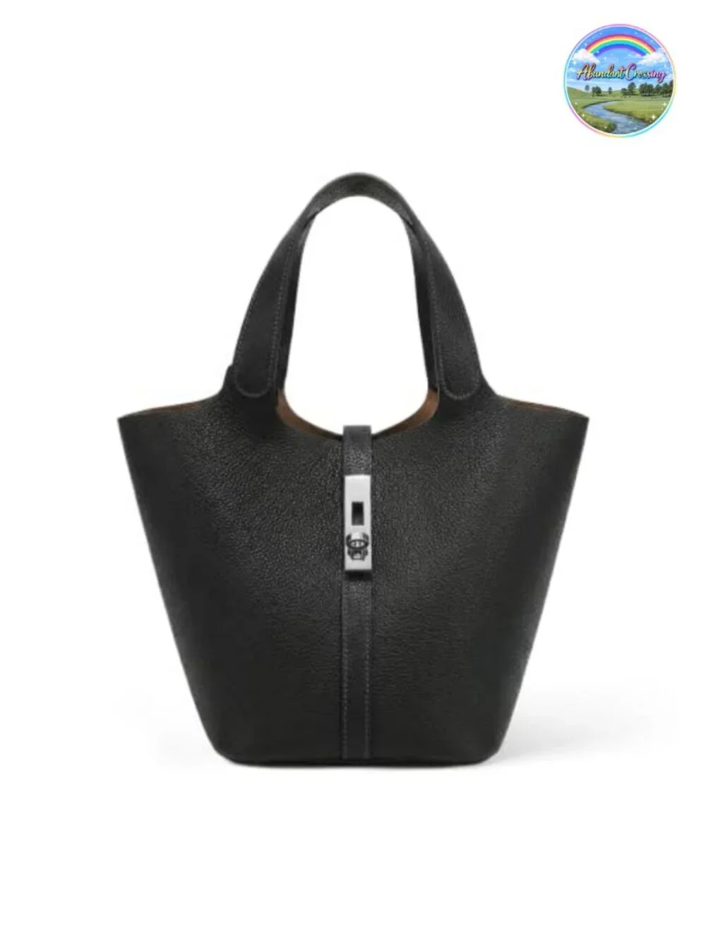 Bucket Purse Vegan Leather Top Handle Handbag Detachable Pouch